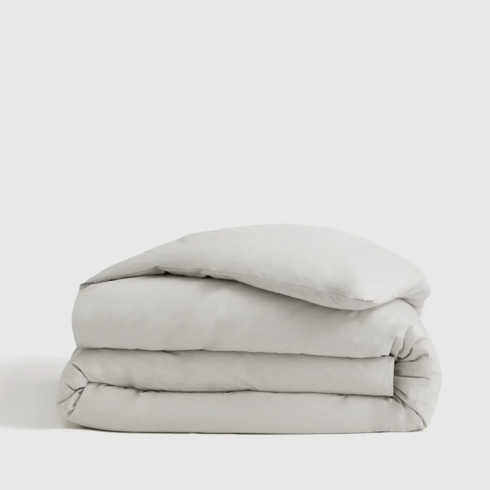 NWOT! Quince 100% Organic Cotton Light Gray Duvet Cover! Full/ Queen (450)